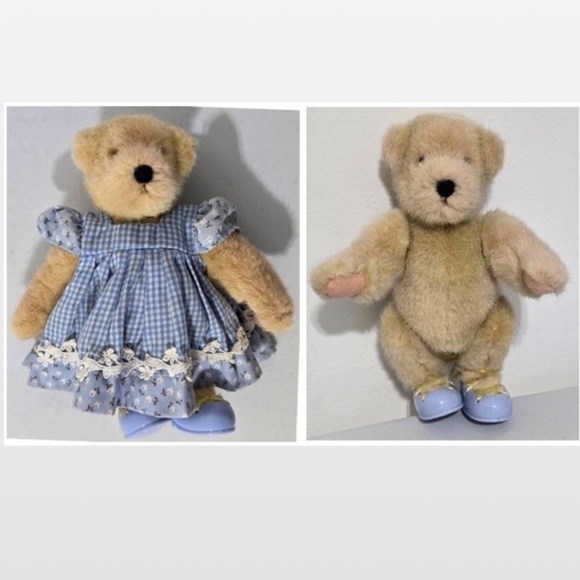 Vintage Muffy Vanderbear Teddy Bear Down On The Farm Blue Floral Dress VTG - Picture 2 of 13